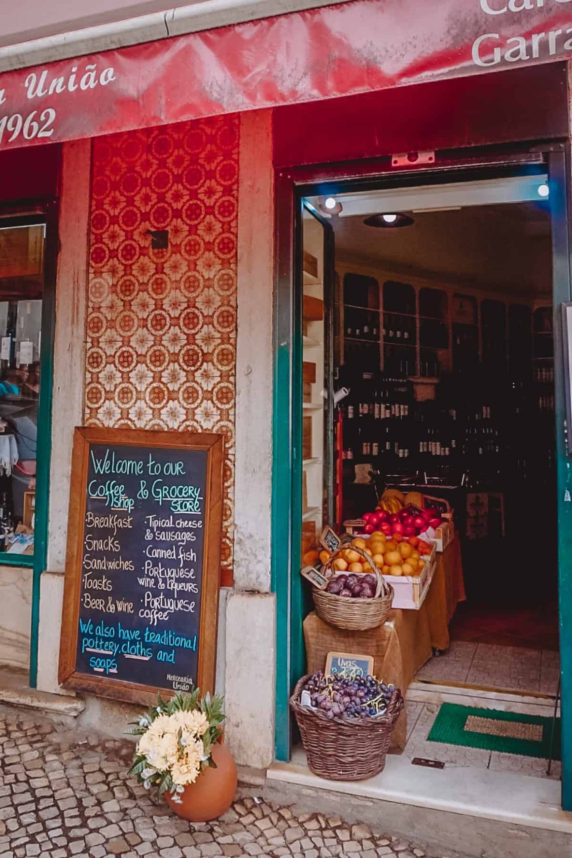 a lisbon shop front during a walk through the local neighbourhoods