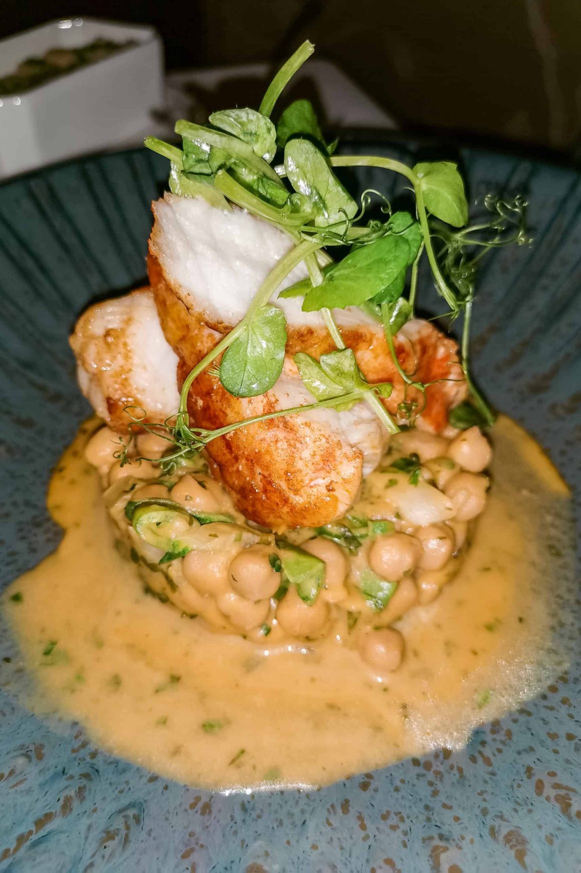 monkfish main course at herbert fine dining restaurant in the cahernane house killarney