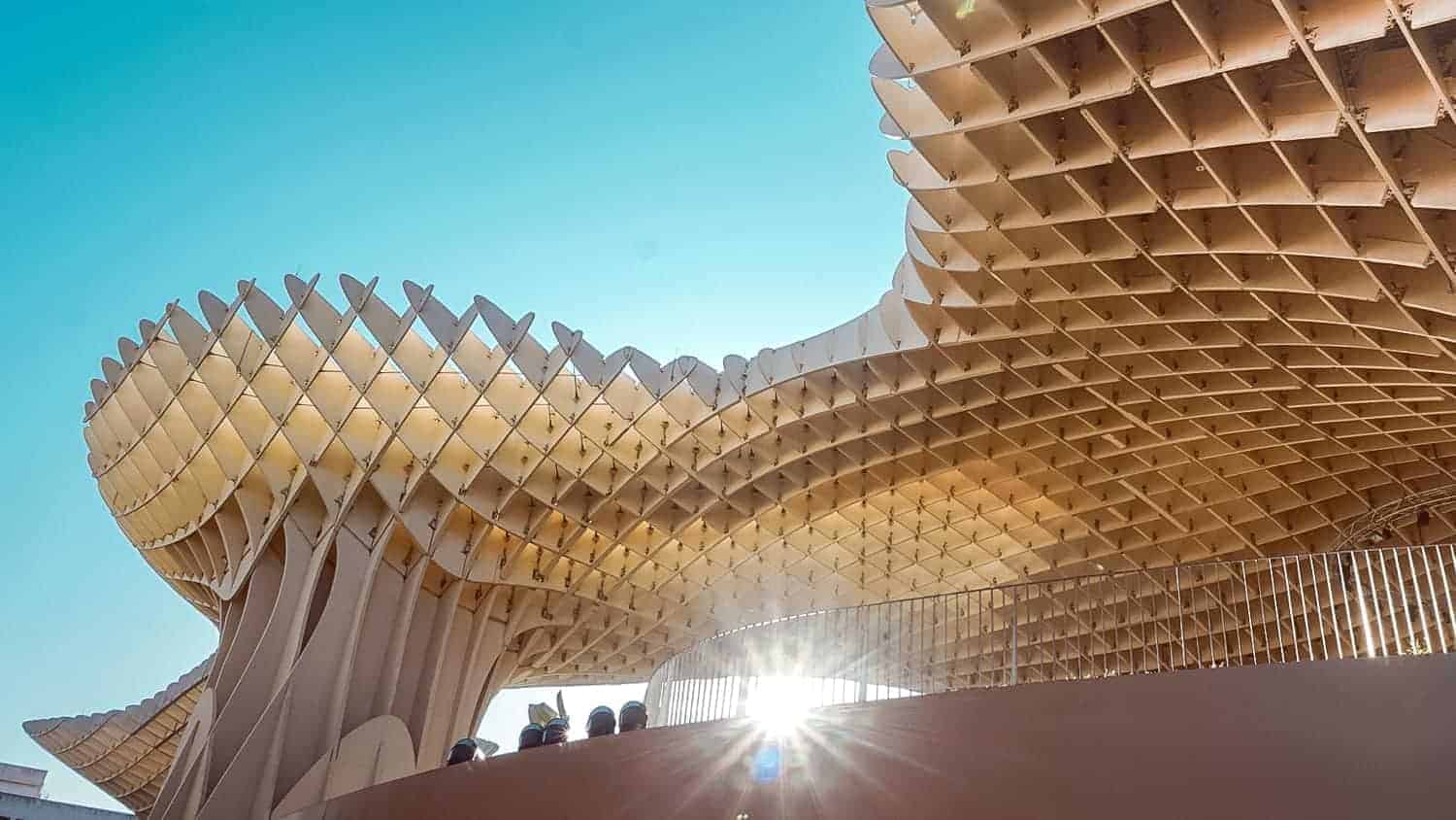light leaks through the metropol parasol in seville spain