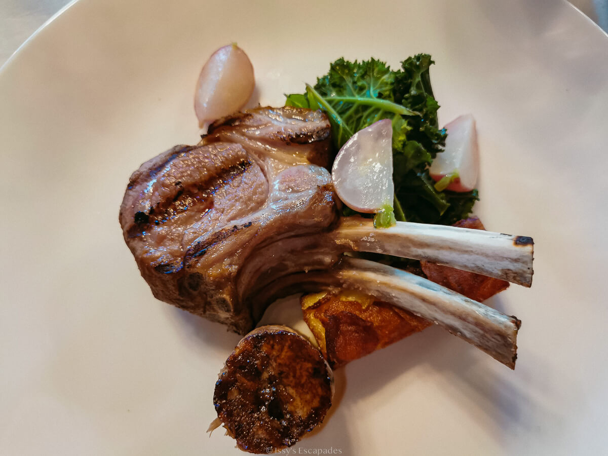 lamb cutlet at one of the best connemara restaurants the owenmore restaurant at ballynahinch