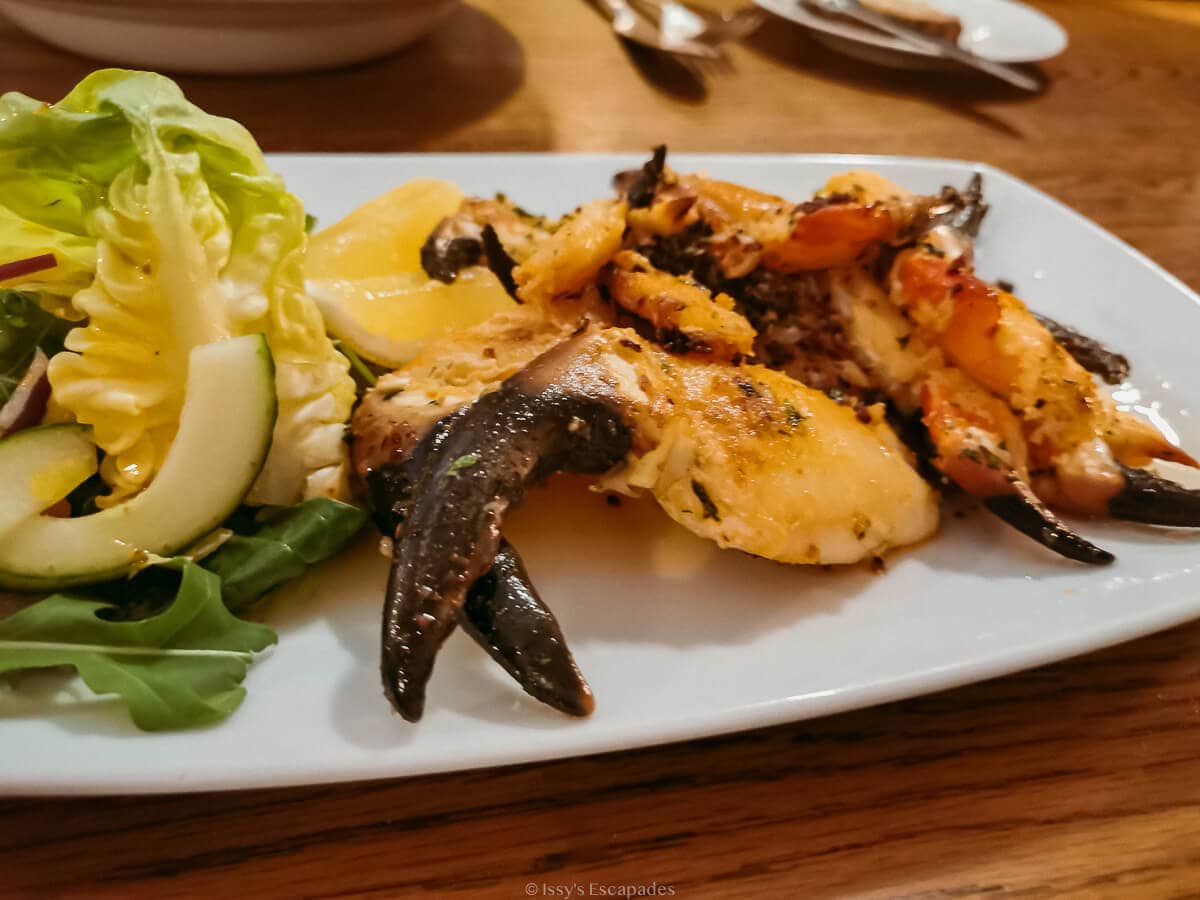crab claws at lough inagh lodge - a great connemara food spot
