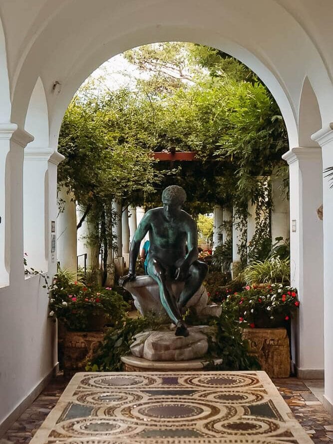 statue in the garden at villa san michele in anacapri