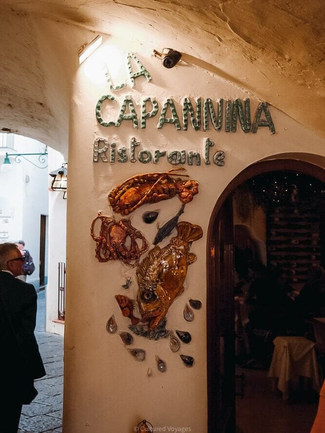 front of la capannina restaurant in capri town