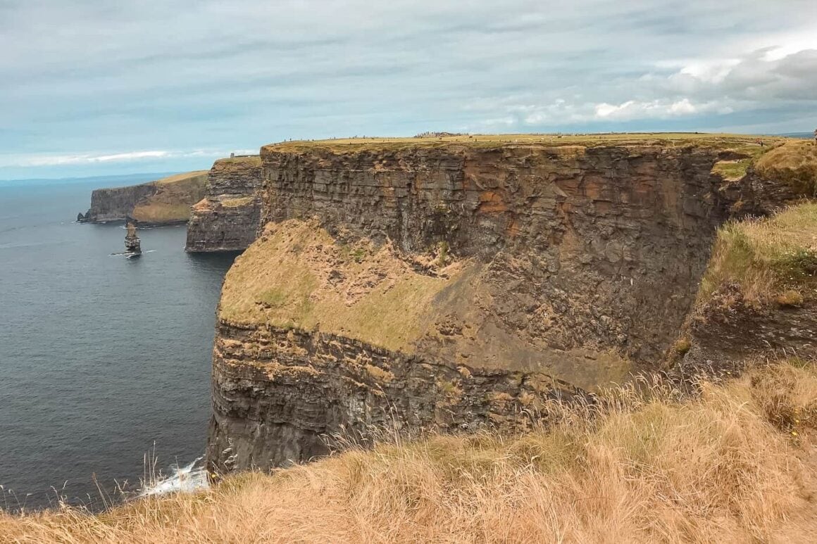 Dramatic Cliffs of Moher rising above the Atlantic Ocean along the County Clare coast in Ireland.