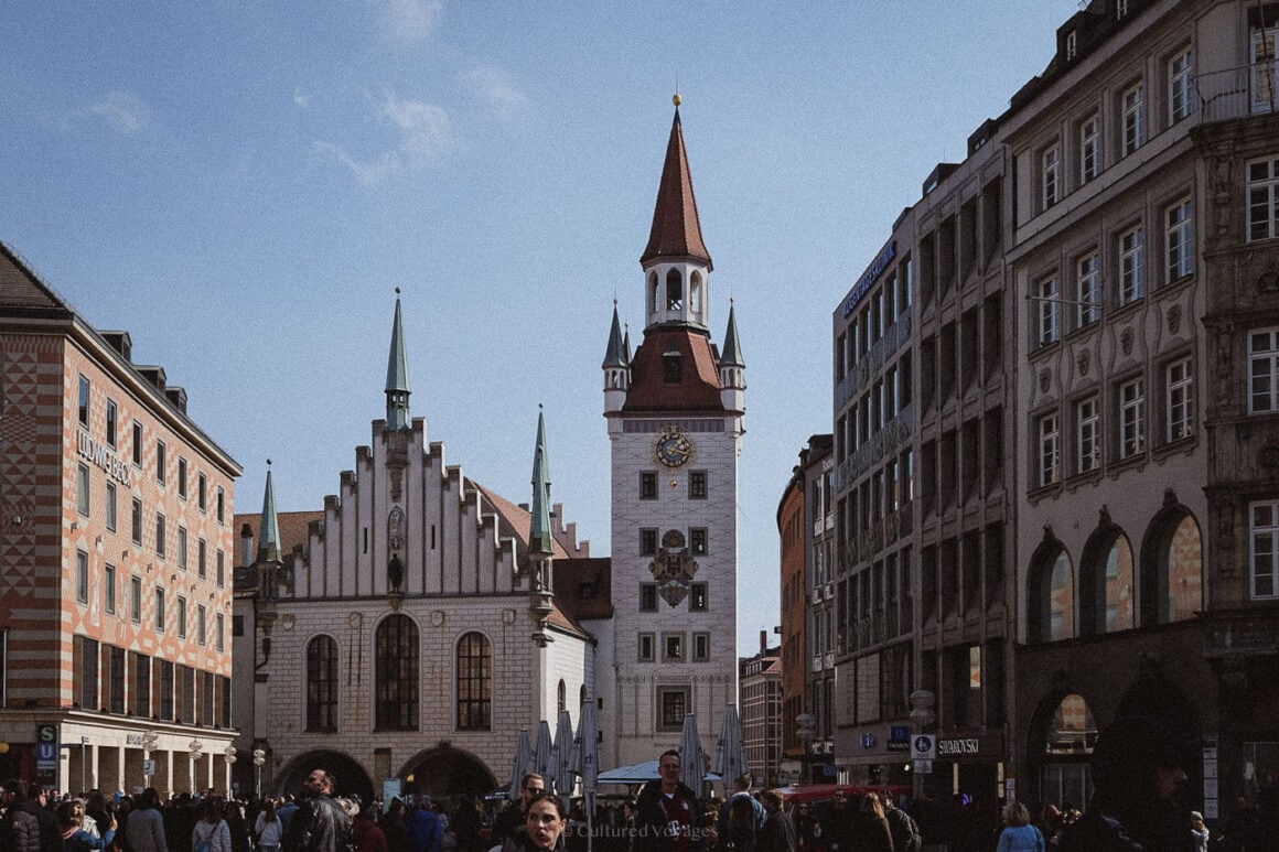 The historic Old Town Hall and bustling crowds in Munich’s Marienplatz, showcasing why the city is among the best European cities to visit in winter.